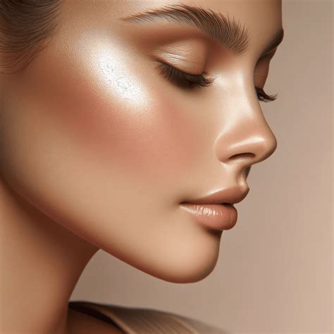 close-up of a cheekbone with subtle highlighter