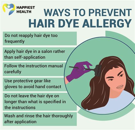 Infographic detailing the common causes and symptoms of hair dye allergic reactions.