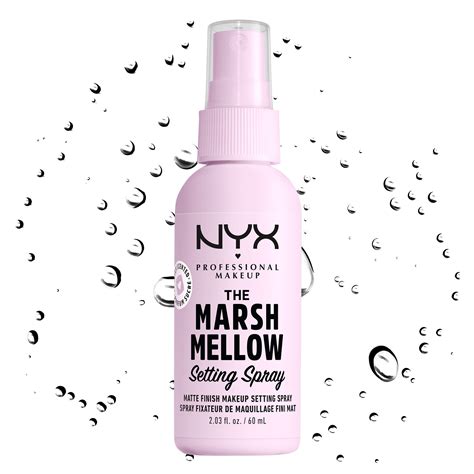Product shot of Marshmellow Matte Setting Spray with a soft, matte background