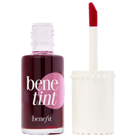 Close-up photograph of the limited-edition Benetint bottle with its rosebud-shaped applicator and pink floral accents.