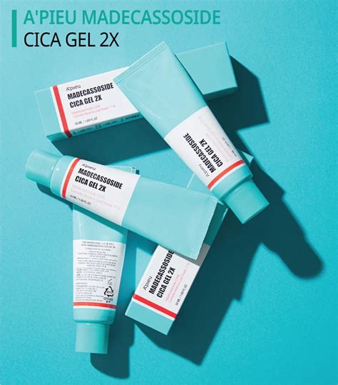 A close-up of the A'pieu Madecassoside Cica Gel jar, showing its texture.