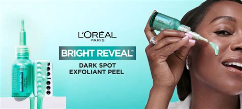 A visually appealing product shot of the L'Oréal Bright Reveal Dark Spot Exfoliant Peel bottle, highlighting its packaging and design.