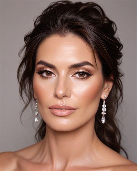 An example of a bride with natural, glowing skin and soft makeup.