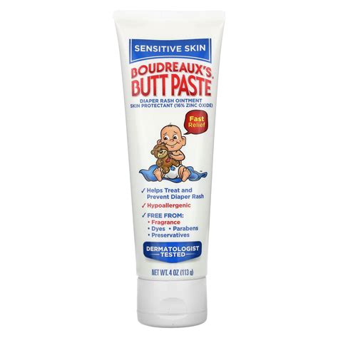 Image of Boudreaux's Butt Paste Sensitive Skin Diaper Rash Ointment.