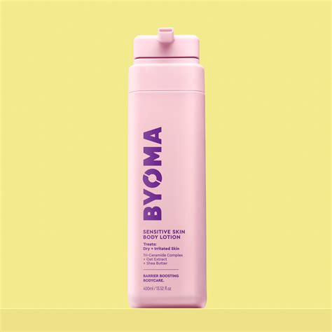 Image of the BYOMA Sensitive Body Wash bottle, highlighting its minimalist design and recyclable packaging.