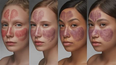 Face showing the characteristic butterfly-shaped rash of lupus.