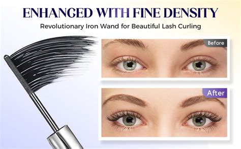 Illustration of a mascara wand with an iron tip, highlighting its unique design for precise application.