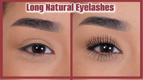 Split image: One side shows lashes with mascara applied, looking defined and curled. The other side shows a makeup remover pad, suggesting easy removal.