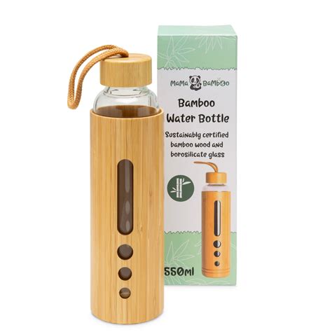 Image showcasing the recyclable glass bottle with a bamboo cap and the FSC-certified outer box