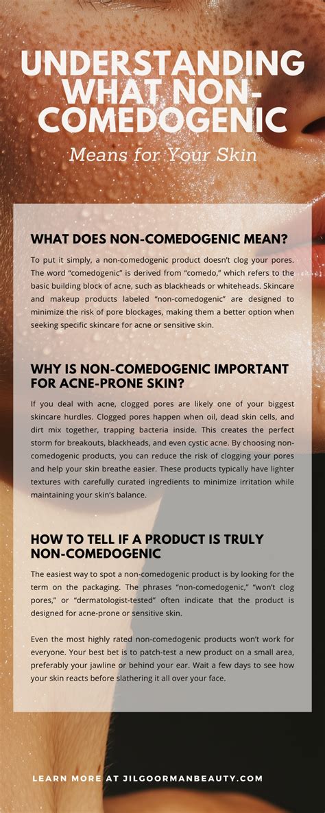 Infographic comparing comedogenic and non-comedogenic ingredients in skincare