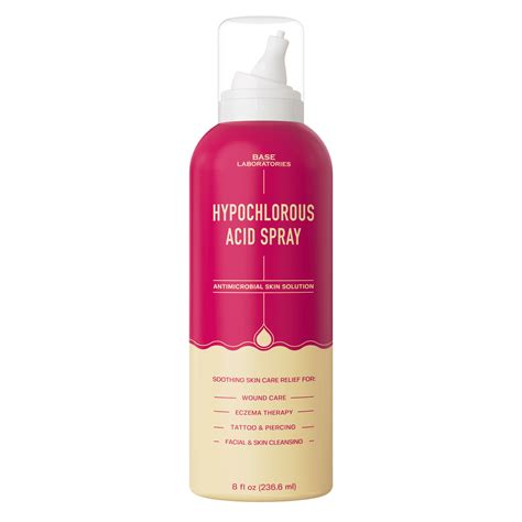 A clean, minimalist product shot of the Universal Skin Solution hypochlorous acid spray bottle, perhaps with a subtle water droplet effect.