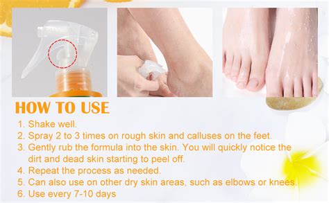 An infographic illustrating the key ingredients and their functions in the foot peeling spray.