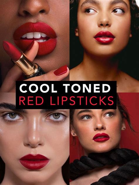 A close-up of a pale-skinned individual wearing a classic, cool-toned red lipstick.