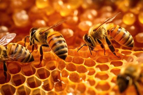 Illustration of honeybees producing beeswax in a hive