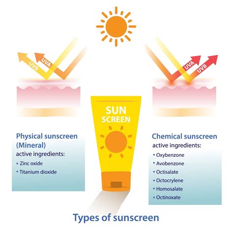 Infographic comparing mineral and chemical sunscreen ingredients and their suitability for sensitive skin