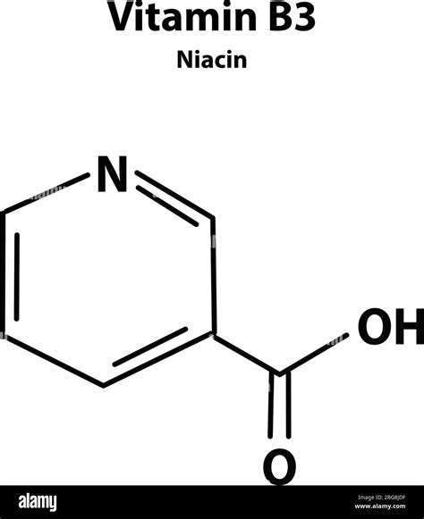 Illustration of vitamin B3 molecule structure