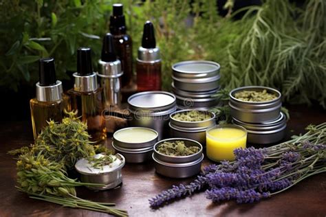 Image showcasing a variety of clean-ingredient balms in glass jars and tins.