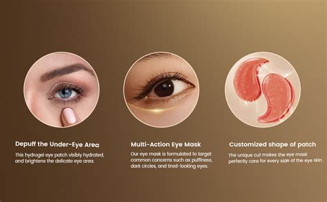 Infographic showing key ingredients for de-puffing eye creams and their benefits