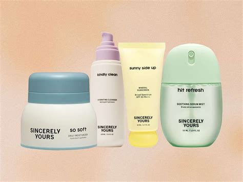 Comparison table of Sincerely Yours products, ingredients, and target audience.
