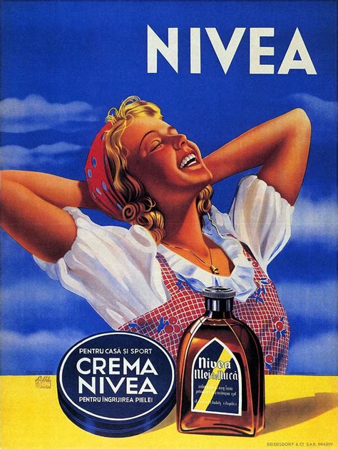 Vintage NIVEA Creme tin advertisement, showcasing its iconic design.