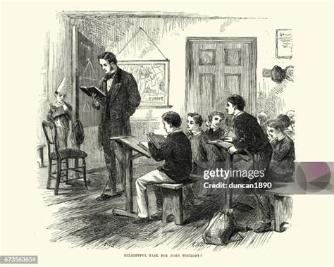 Historical illustration of a classroom setting from the late 19th century, depicting children with visible signs of scalp infections.