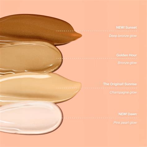 A comparison chart showing ingredients and benefits of Supergoop Glowscreen Face vs. Body.