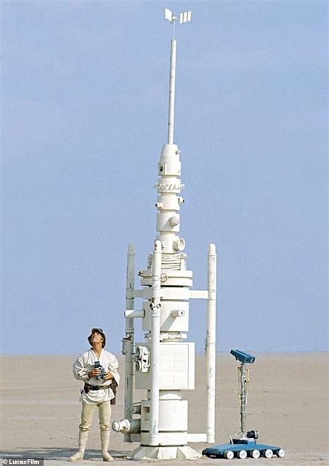 A Star Wars vaporator device on a desert landscape