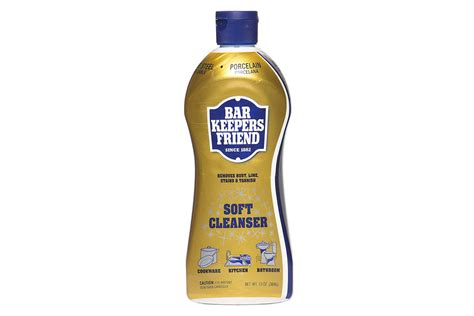 Close-up of Bar Keepers Friend Soft Cleanser bottle with a lemon slice