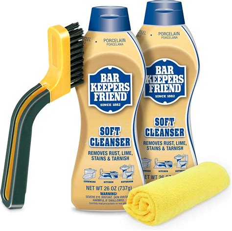 Side-by-side comparison of Bar Keepers Friend powder and soft cleanser