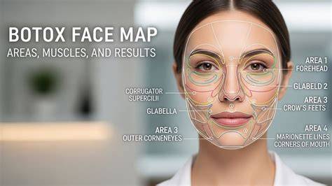 Infographic showing approximate Botox unit dosages for common facial treatment areas.