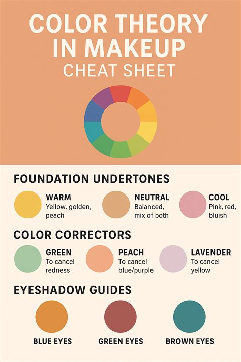 Infographic illustrating color theory for makeup correction