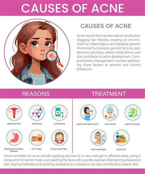 Infographic with tips for preventing forehead acne, including hygiene, product choice, and hair management.
