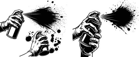 Illustration showing hands with spray paint splatters.