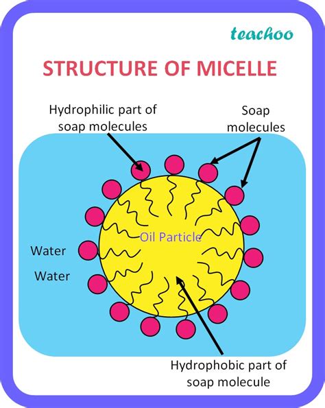 Diagram illustrating how micelles in micellar water attract impurities