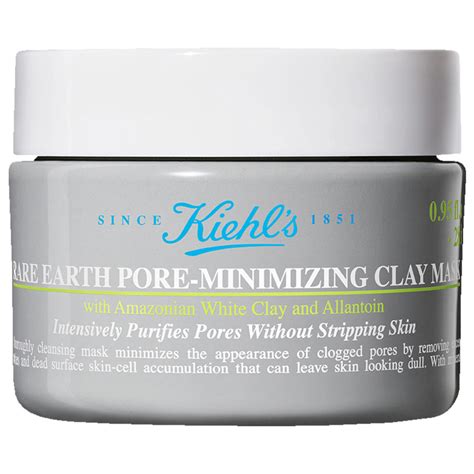 Close-up of Kiehl's Rare Earth Deep Pore Cleansing Mask texture and application.
