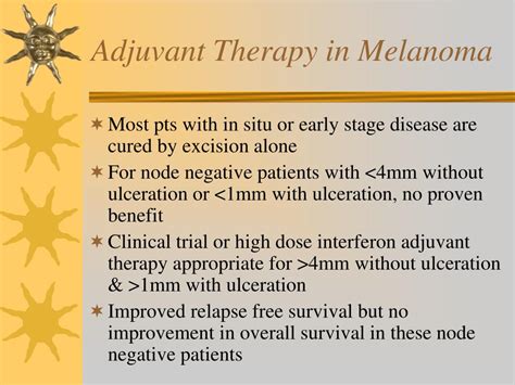 Flowchart illustrating the process of adjuvant therapy for melanoma patients post-surgery.