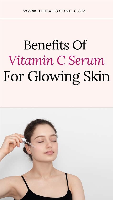 Collage of images showing the benefits of Vitamin C serum: brightened skin, reduced dark spots, firm skin texture, and dewy complexion.