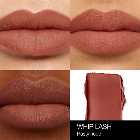 Close-up of NARS Whiplash lip balm texture and color swatch
