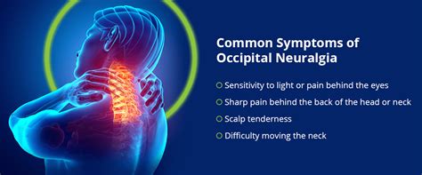 Infographic comparing symptoms and causes of Occipital Neuralgia and Migraine.