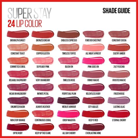 Swatches of several shades from the Maybelline SuperStay Gel Nail Color range, showcasing their creamy finish and opacity.
