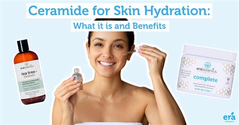 Infographic highlighting key benefits of Era Organics Face Moisturizer: hydration, renewal, balancing dry/irritated skin, anti-aging.