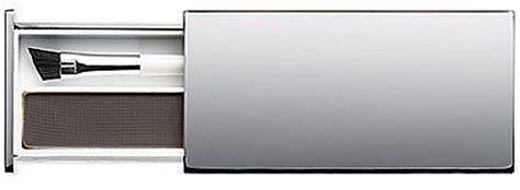 A close-up shot of the Clinique Brow Shaper Powder compact and its accompanying brush.