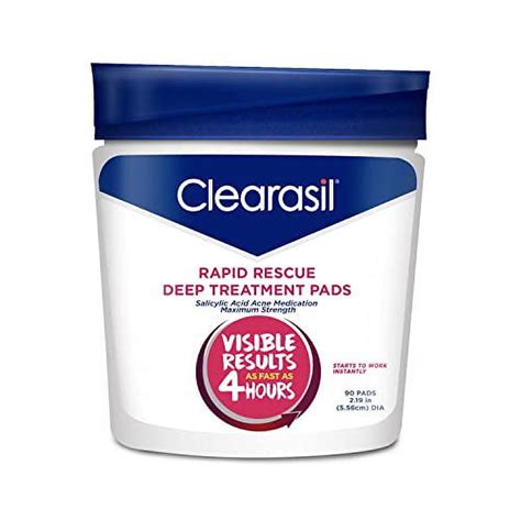 Illustration showing the correct way to apply a Clearasil pad to the face.