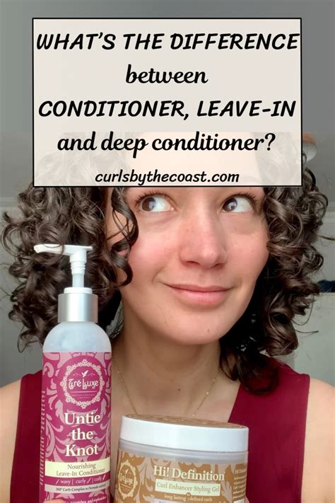 Comparison chart of different conditioner types (Leave-in, Deep, Rinse-out) with their primary benefits and usage instructions.