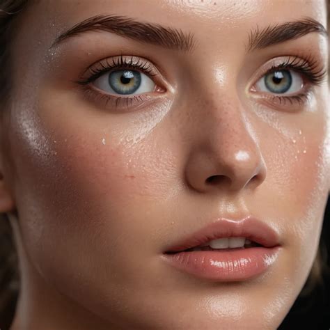 Close-up of sunscreen texture on skin, showing a dewy finish