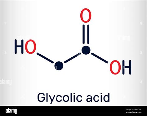 Illustration of glycolic acid molecule structure