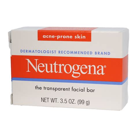 Close-up shot of the Neutrogena Facial Cleansing Bar for Acne-Prone Skin, highlighting its transparent texture.