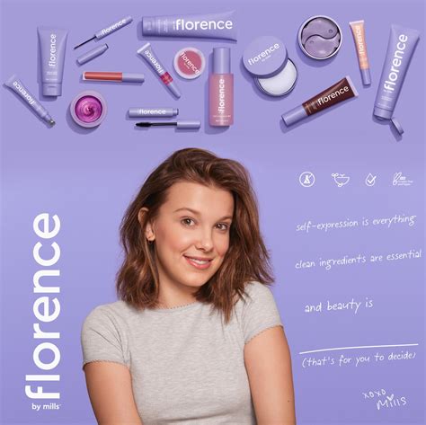 Millie Bobby Brown holding Florence by Mills products
