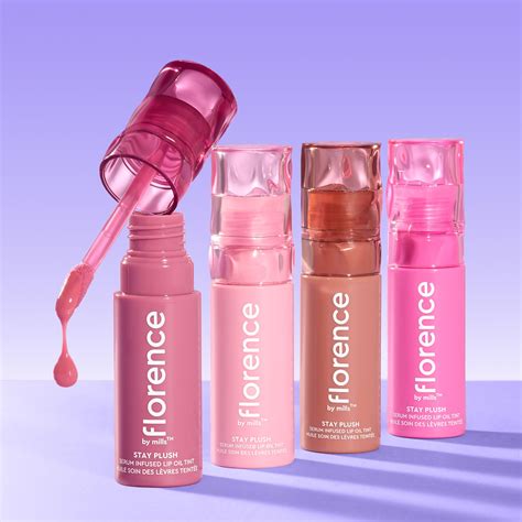 Florence by Mills Stay Plush Serum-Infused Lip Oil Tints packaging