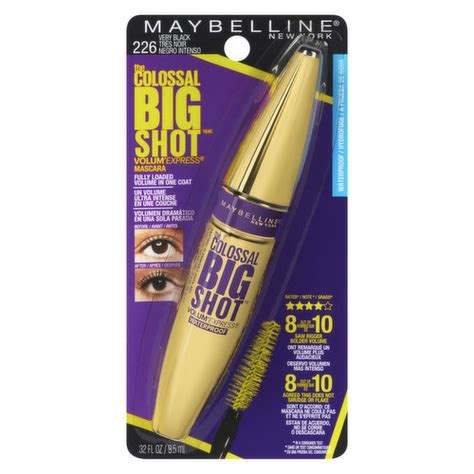 Product shot of Maybelline The Colossal Big Shot mascara with glamorous styling